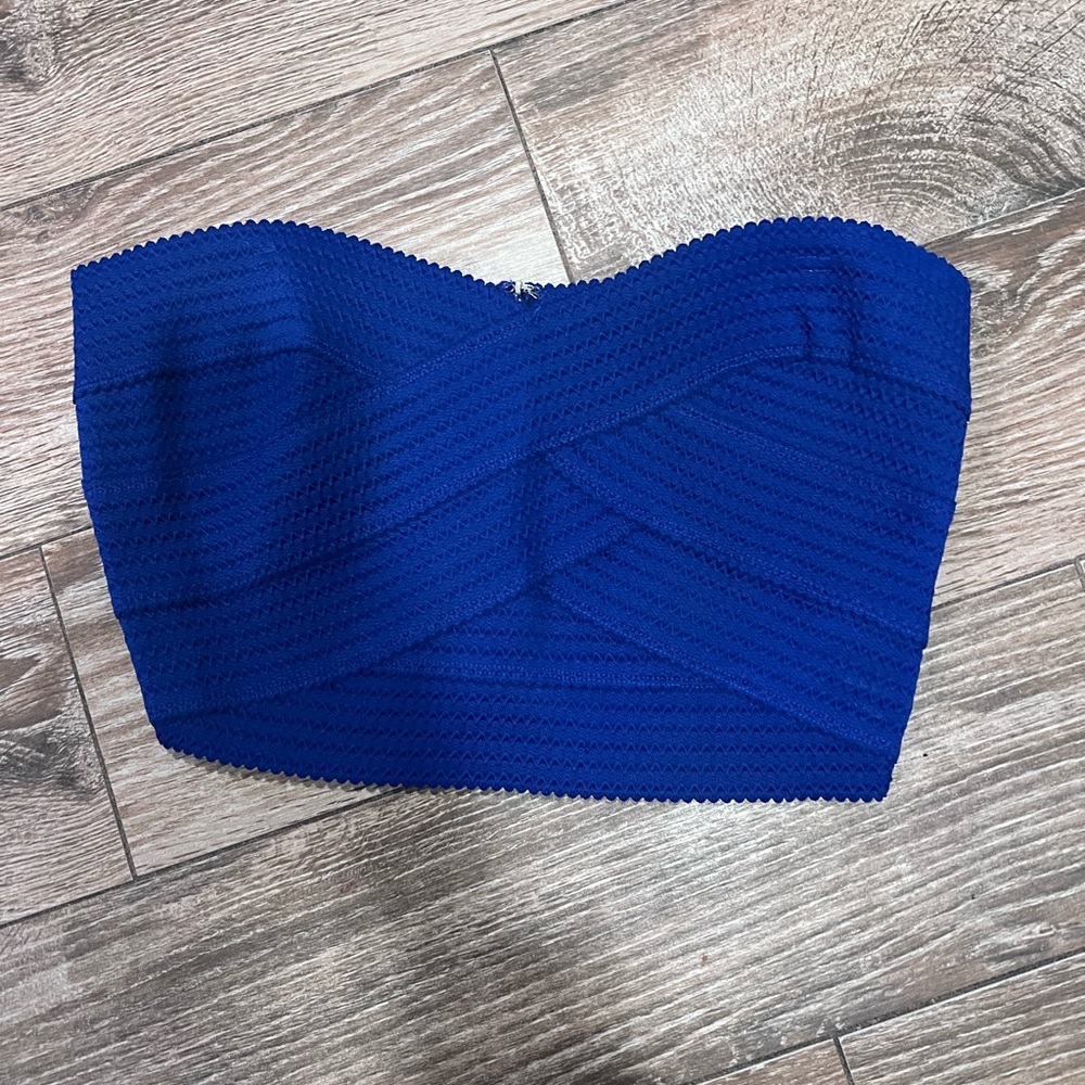 Blue Strapless Women’s Top